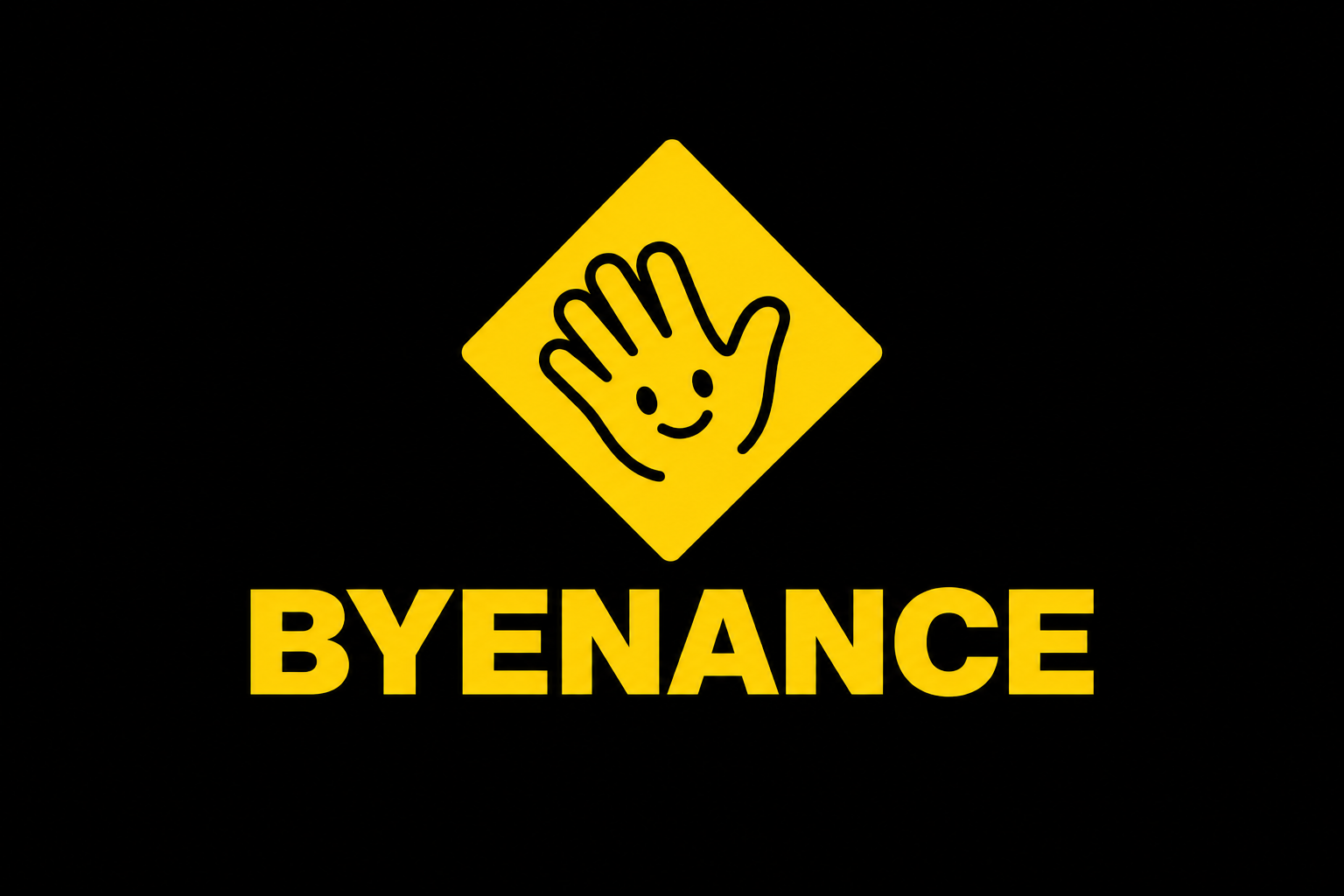 Yellow BYENANCE the full logo on black
